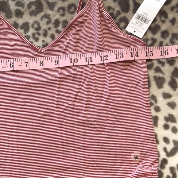 American Eagle Red Stripe V-neck Crop Cami Top Medium - Picture 5 of 11